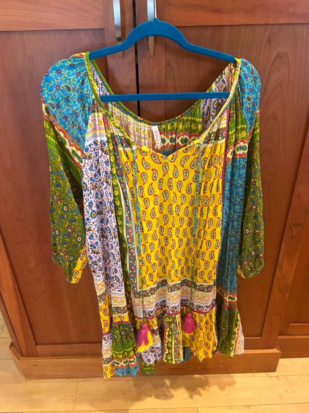 RAGA Yellow Multi Paisley Boho Tunic